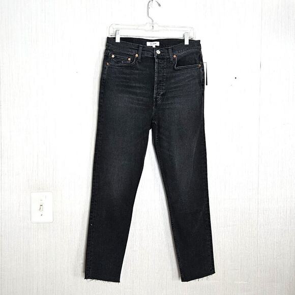 RE/DONE Originals 90s High Rise Ankle Crop Jeans - Faded Coal - size 29-NWT - Picture 2 of 10
